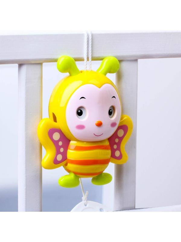 Подвеска музыкальная заводная «Пчелка Жу-жу» на кроватку/коляску, 25 см.