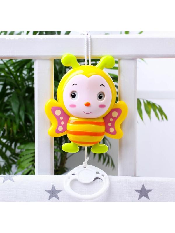 Подвеска музыкальная заводная «Пчелка Жу-жу» на кроватку/коляску, 25 см.