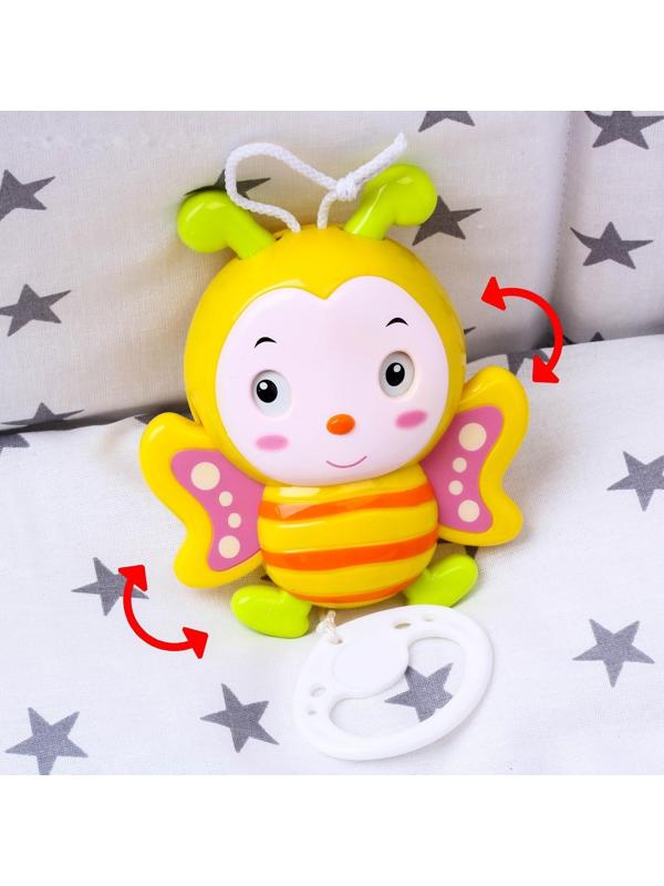 Подвеска музыкальная заводная «Пчелка Жу-жу» на кроватку/коляску, 25 см.