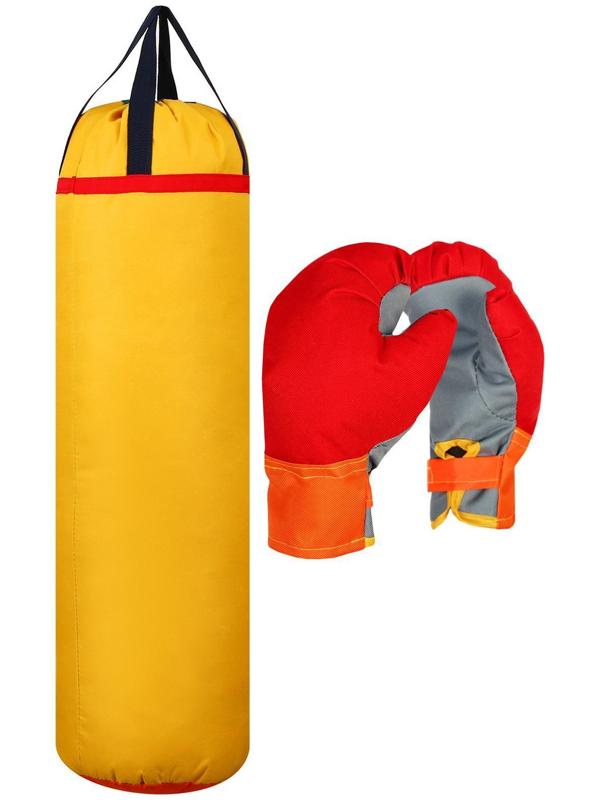 Детский боксёрский набор «Гигант», перчатки и груша d=25 см, h=80 см, цвета микс
