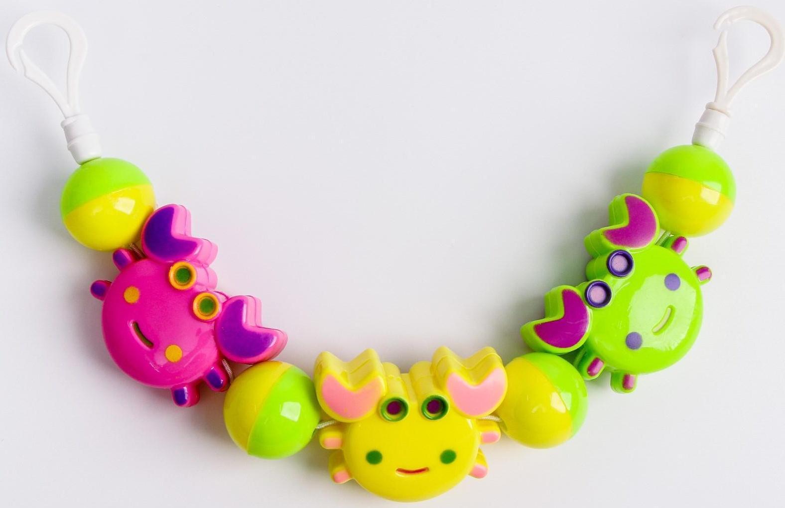 Растяжка на коляску/кроватку «Крабики», 3 игрушки, цвета МИКС, р-р 39-53