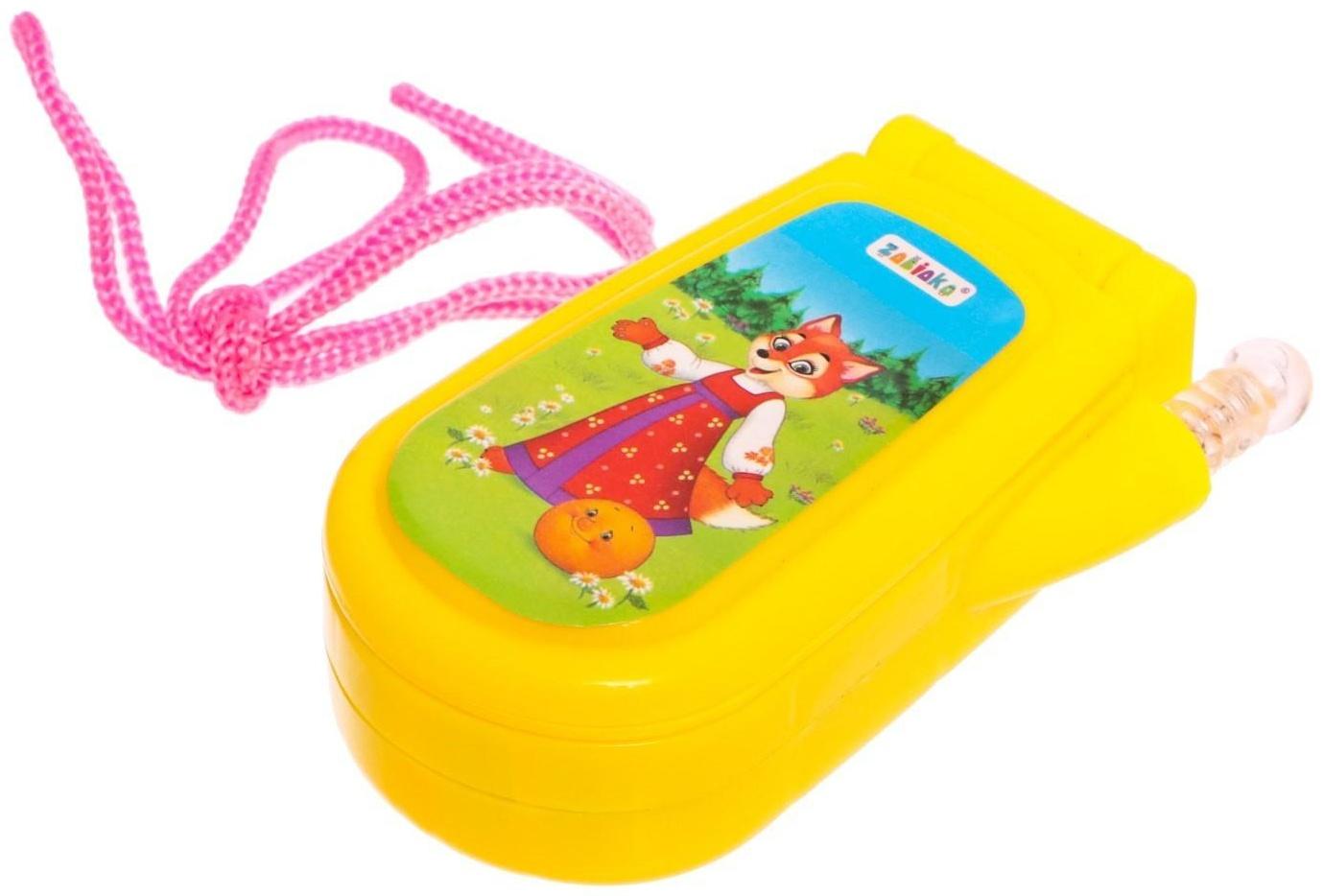 Музыкальный телефончик «Сказка», русская озвучка, световые эффекты, работает от батареек, МИКС