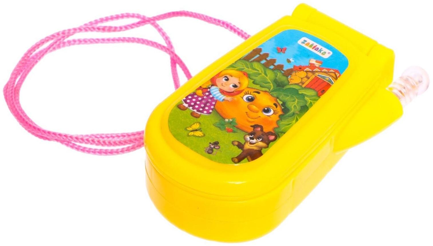 Музыкальный телефончик «Сказка», русская озвучка, световые эффекты, работает от батареек, МИКС