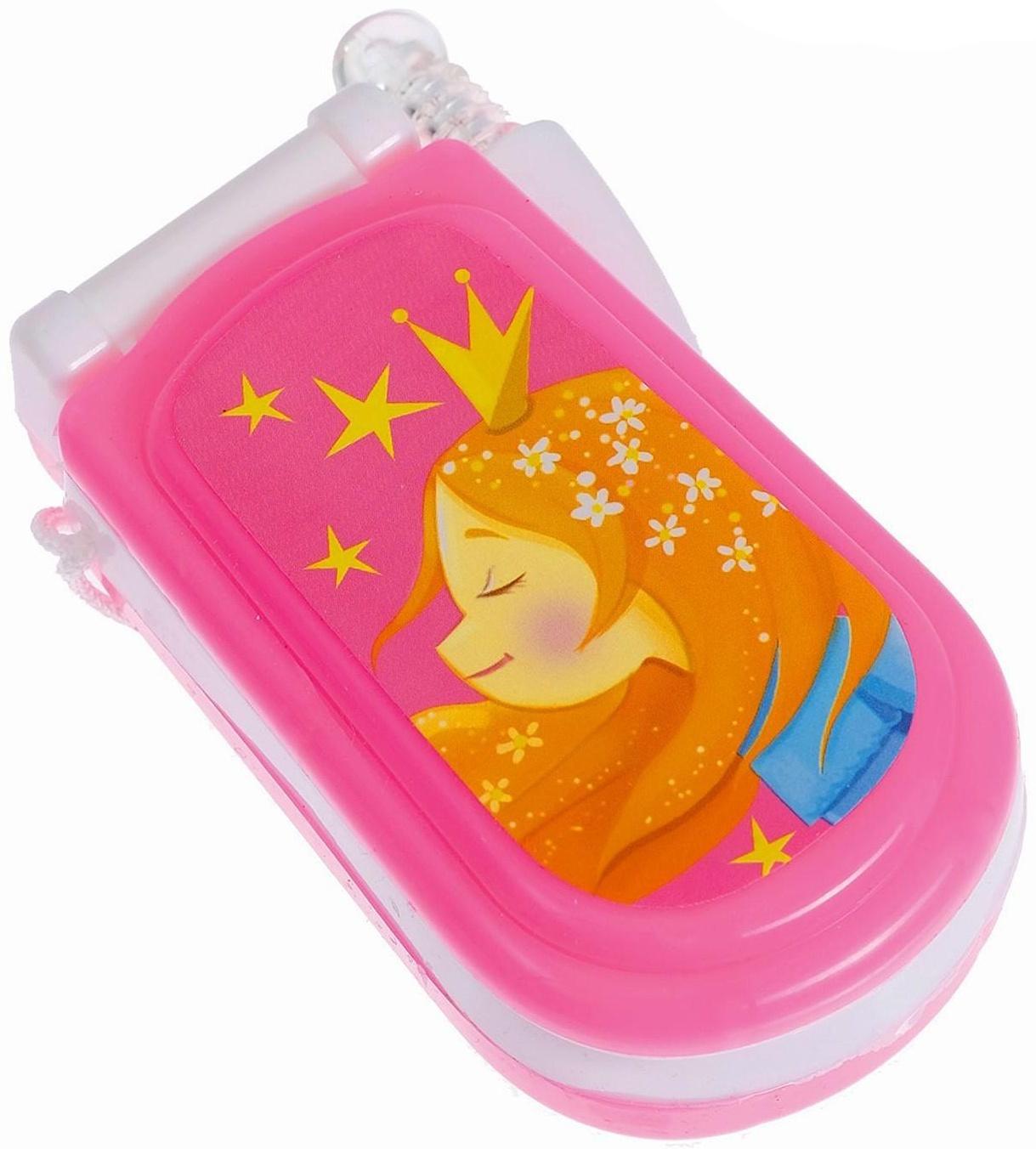 Музыкальный телефончик «Принцесса», русская озвучка, световые эффекты, работает от батареек, МИКС