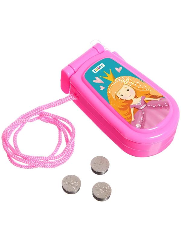 Музыкальный телефончик «Принцесса», русская озвучка, световые эффекты, работает от батареек, МИКС