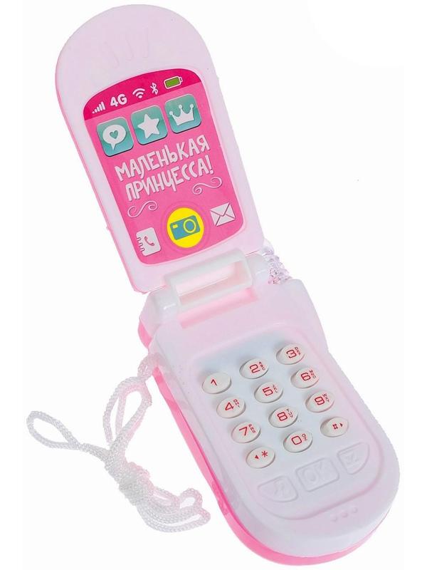 Музыкальный телефончик «Принцесса», русская озвучка, световые эффекты, работает от батареек, МИКС