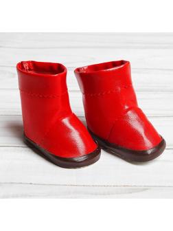 Сапоги с отворотами для куклы, длина подошвы: 7,5 см, цвет красный