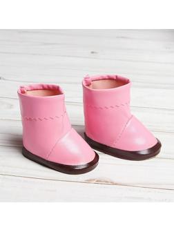 Сапоги с отворотами для куклы, длина подошвы 7,5 см, цвет розовый