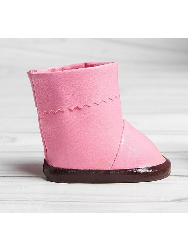 Сапоги с отворотами для куклы, длина подошвы 7,5 см, цвет розовый