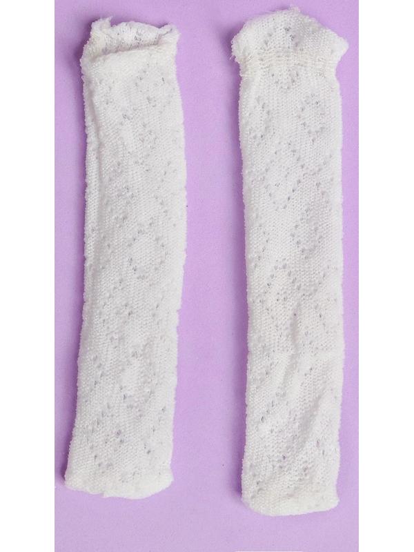 Гольфы ажурные для куклы, цвет белый