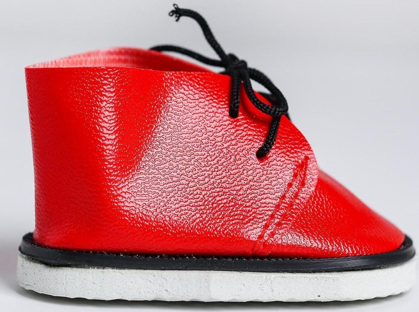 Ботинки для куклы «Завязки», длина подошвы: 7,5 см, 1 пара, цвет красный