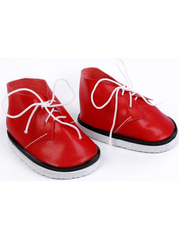 Ботинки для куклы «Завязки», длина подошвы: 7,5 см, 1 пара, цвет красный