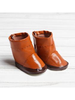 Сапоги с отворотами для куклы, длина подошвы: 6,5 см, цвет коричневый