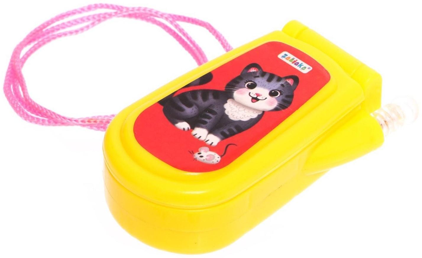 Музыкальный телефон «Домашние питомцы», русская озвучка, световые эффекты, работает от батареек, МИКС