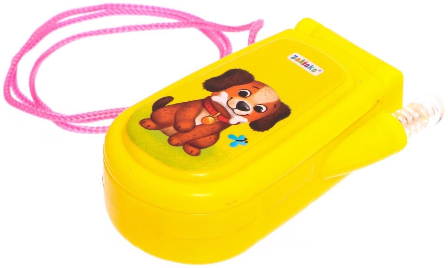 Музыкальный телефон «Домашние питомцы», русская озвучка, световые эффекты, работает от батареек, МИКС