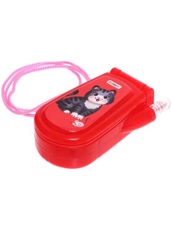 Музыкальный телефон «Домашние питомцы», русская озвучка, световые эффекты, работает от батареек, МИКС