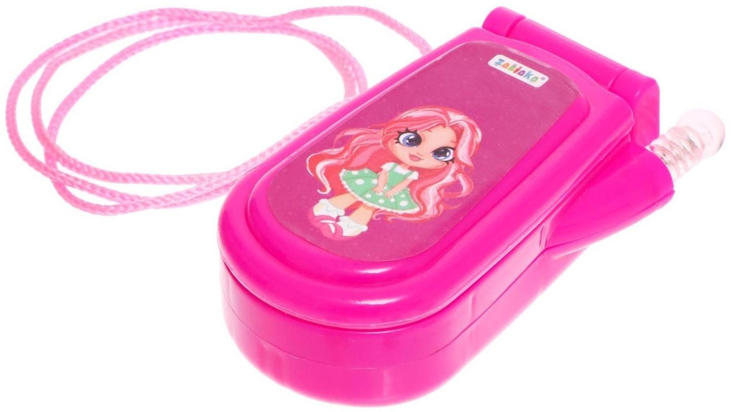 Музыкальный телефон «Девчонки», русская озвучка, световые эффекты, работает от батареек, МИКС