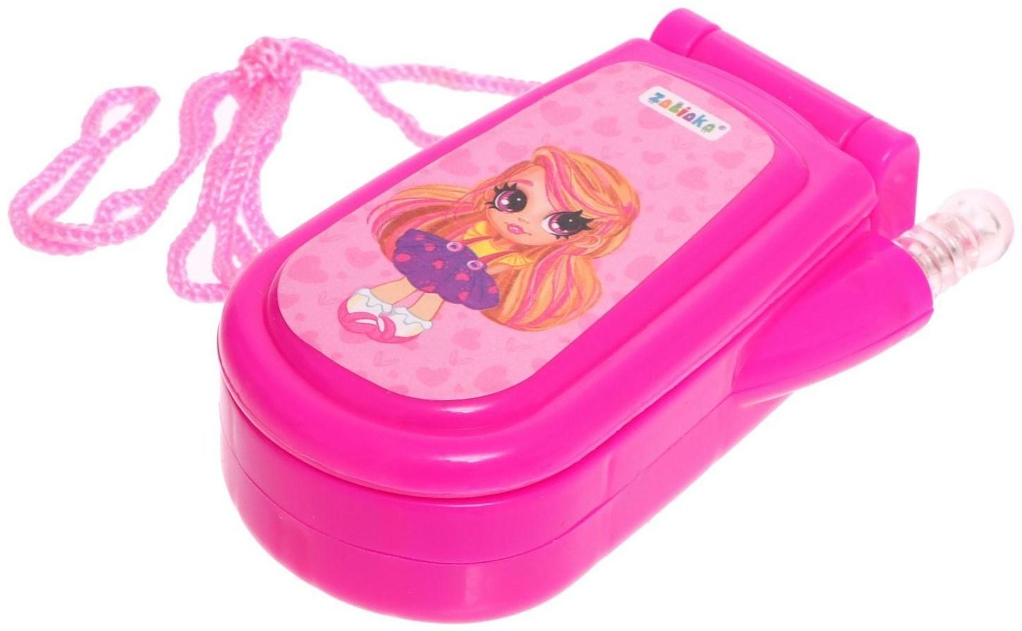 Музыкальный телефон «Девчонки», русская озвучка, световые эффекты, работает от батареек, МИКС