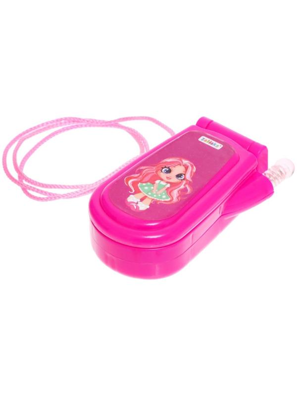 Музыкальный телефон «Девчонки», русская озвучка, световые эффекты, работает от батареек, МИКС