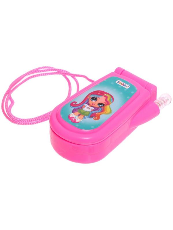 Музыкальный телефон «Девчонки», русская озвучка, световые эффекты, работает от батареек, МИКС