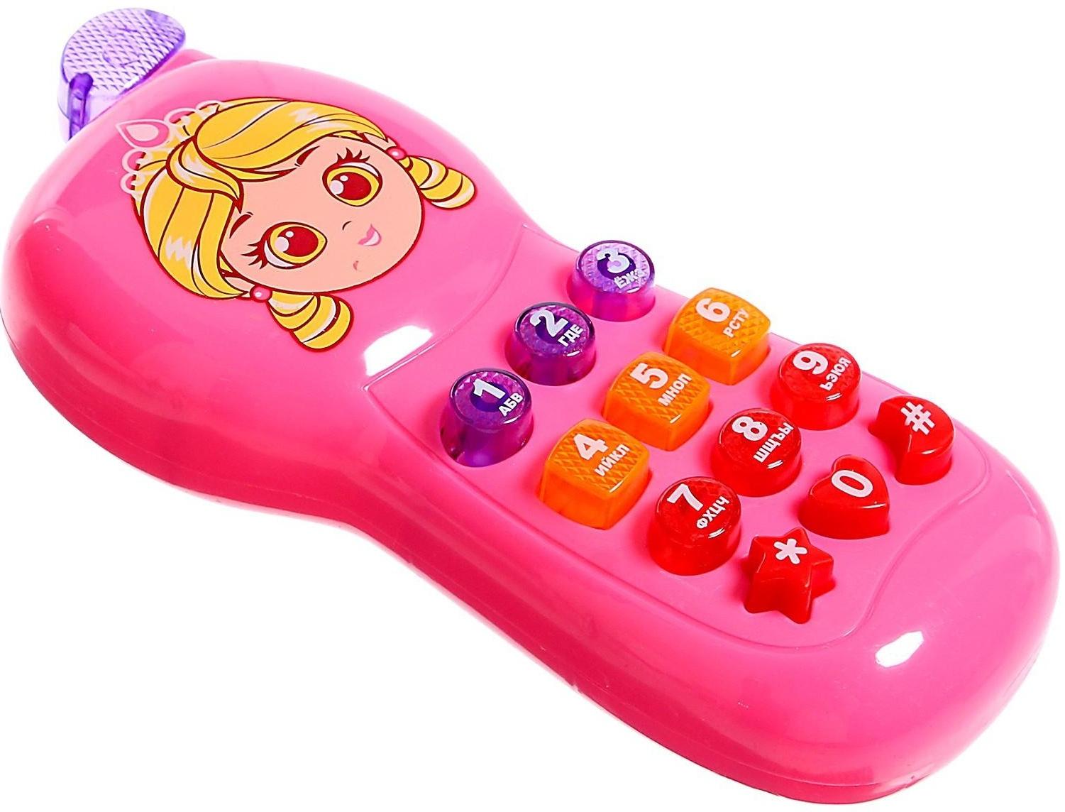 Телефончик музыкальный «Маленькая принцесса», световые эффекты, русская озвучка, работает от батареек