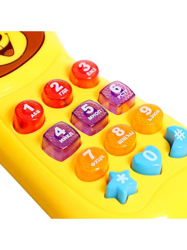 Телефончик музыкальный «Забавный мишка», световые эффекты, русская озвучка, работает от батареек