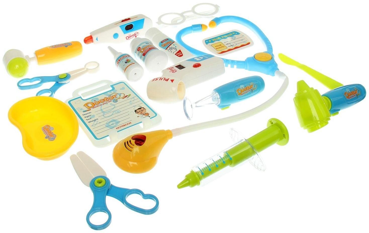 Игровой набор доктора в тележке «Лечим быстро», 17 предметов