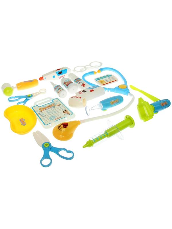 Игровой набор доктора в тележке «Лечим быстро», 17 предметов