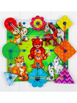 Геоборд с доп. элементами «Мамы и дети» 20×20 см