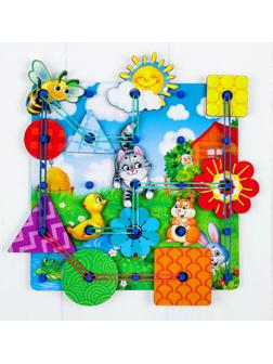 Настольная игра. Геоборд с доп. элементами «Полянка» 20х20 см