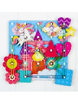 Настольная игра. Геоборд с доп. элементами «Замок принцессы» 20х20 см