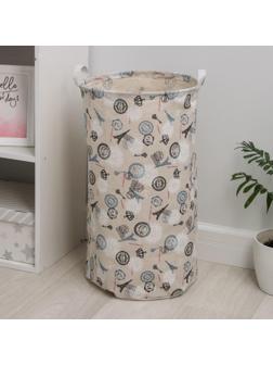 Корзина бельевая текстильная Доляна «Париж», 35×35×60 см