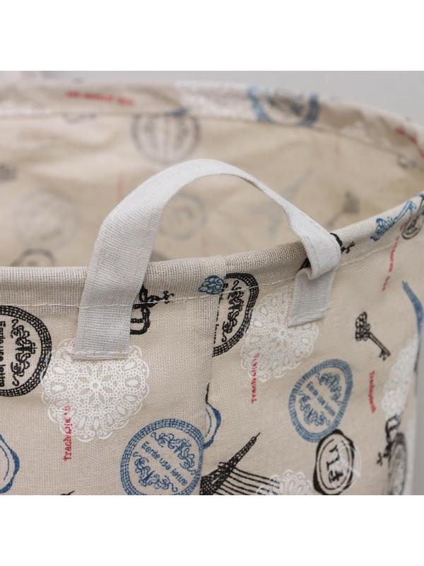 Корзина бельевая текстильная Доляна «Париж», 35×35×60 см