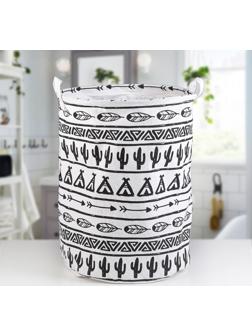 Корзина бельевая текстильная Доляна «Мексика», 35×35×60 см