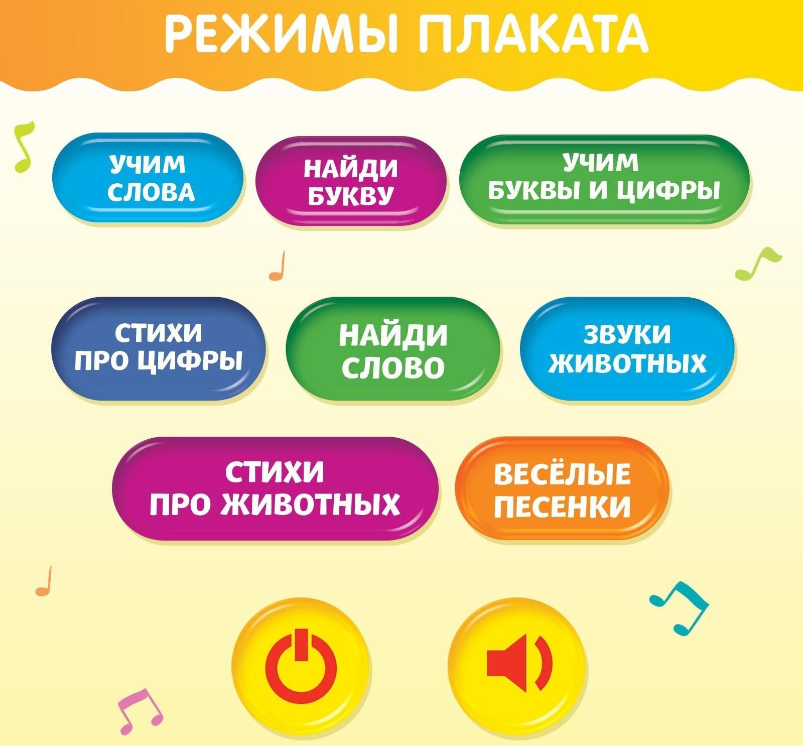 Обучающий плакат «Умная азбука», работает от батареек