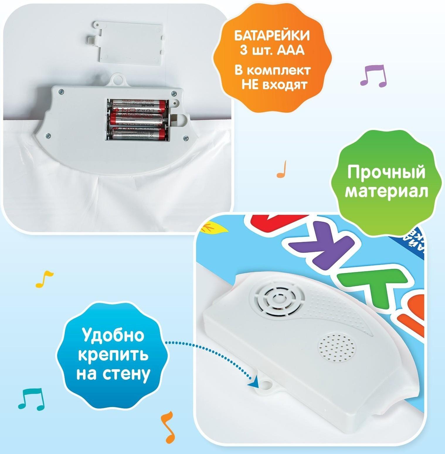 Электронный обучающий плакат «Азбука», работает от батареек