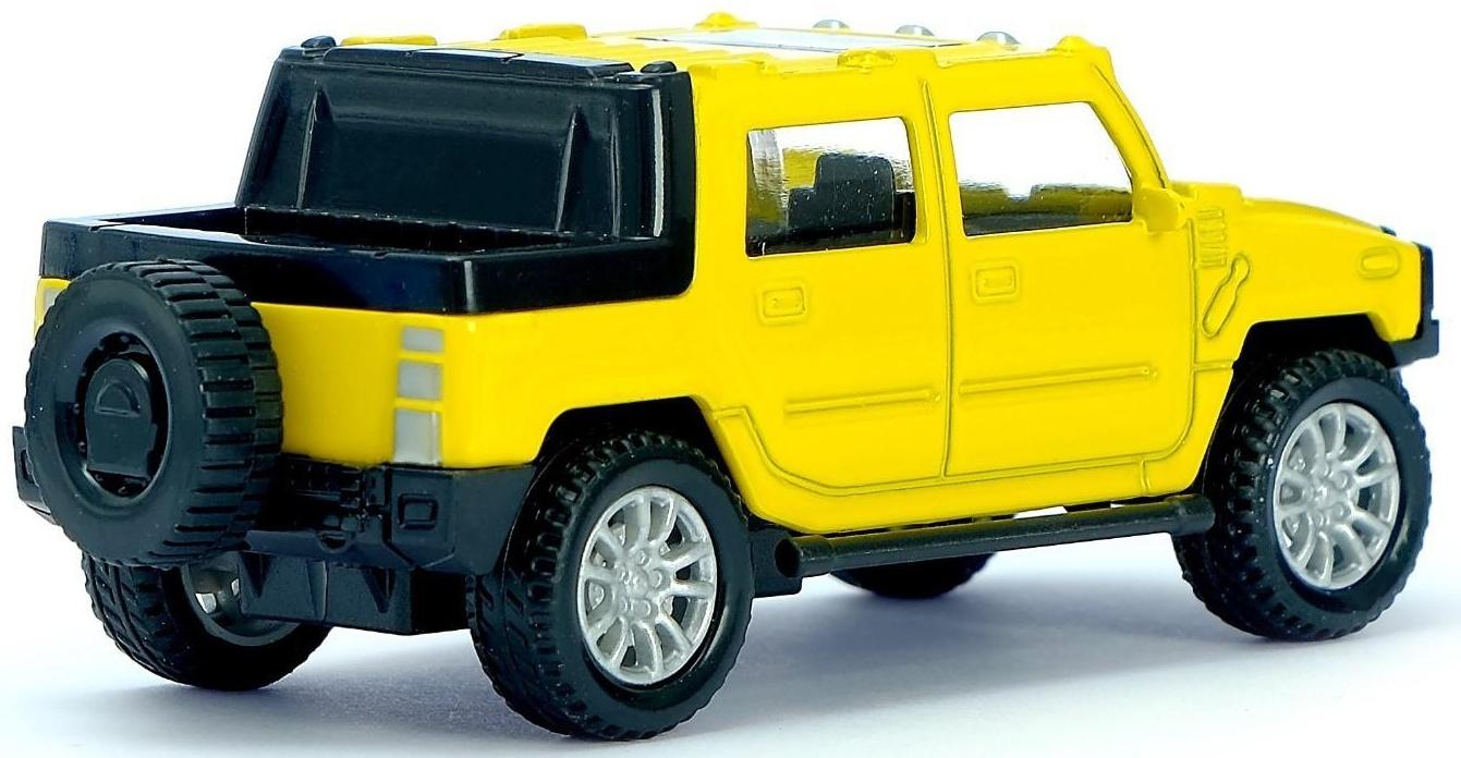 Машина металлическая «Пикап», масштаб 1:43, инерция, цвет жёлтый
