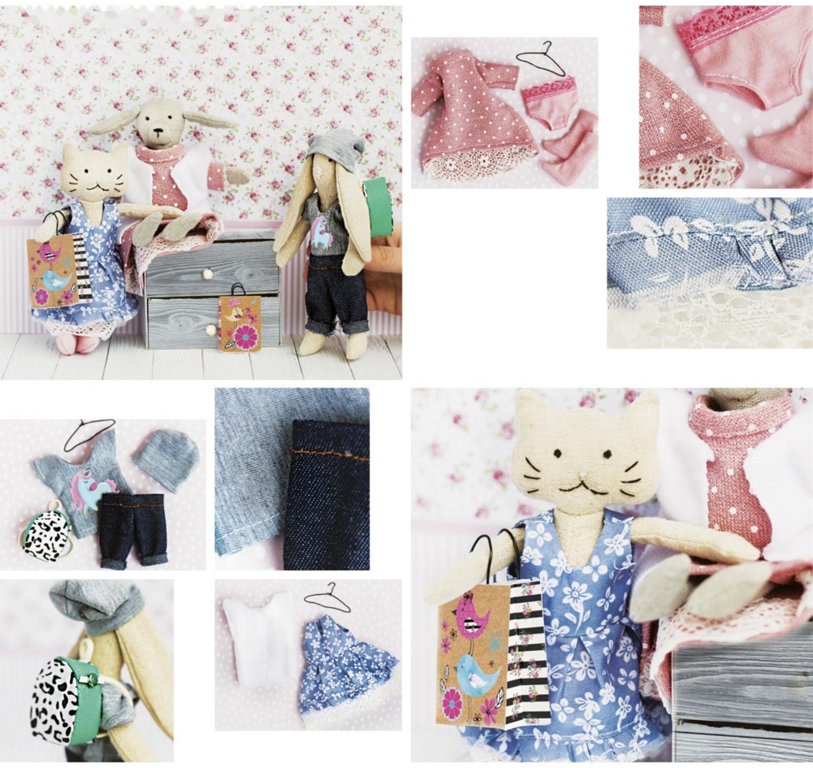 Гардероб и одежда для игрушек малюток «Стильные друзья», набор для шитья, 21 × 29,5 × 0,5 см