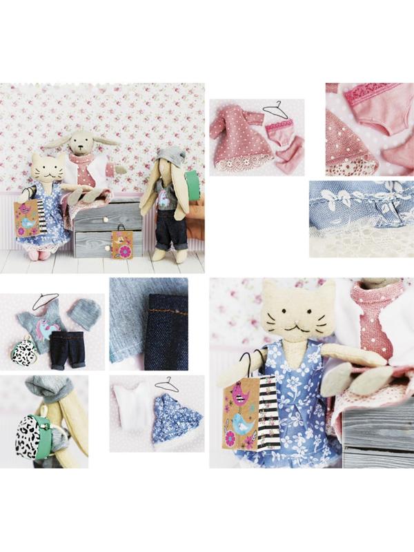 Гардероб и одежда для игрушек малюток «Стильные друзья», набор для шитья, 21 × 29,5 × 0,5 см