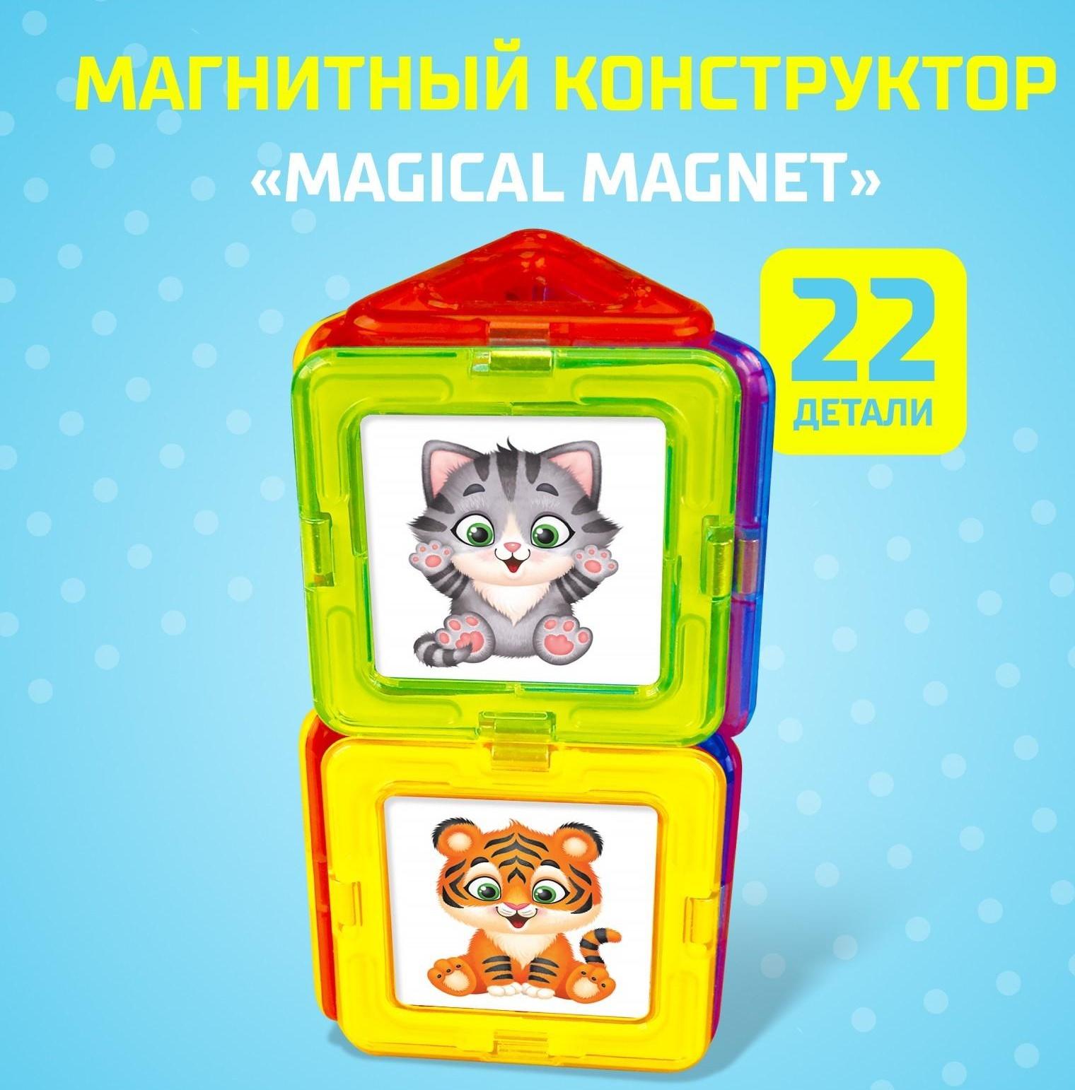 Магнитный конструктор Magical Magnet, 22 детали, детали матовые