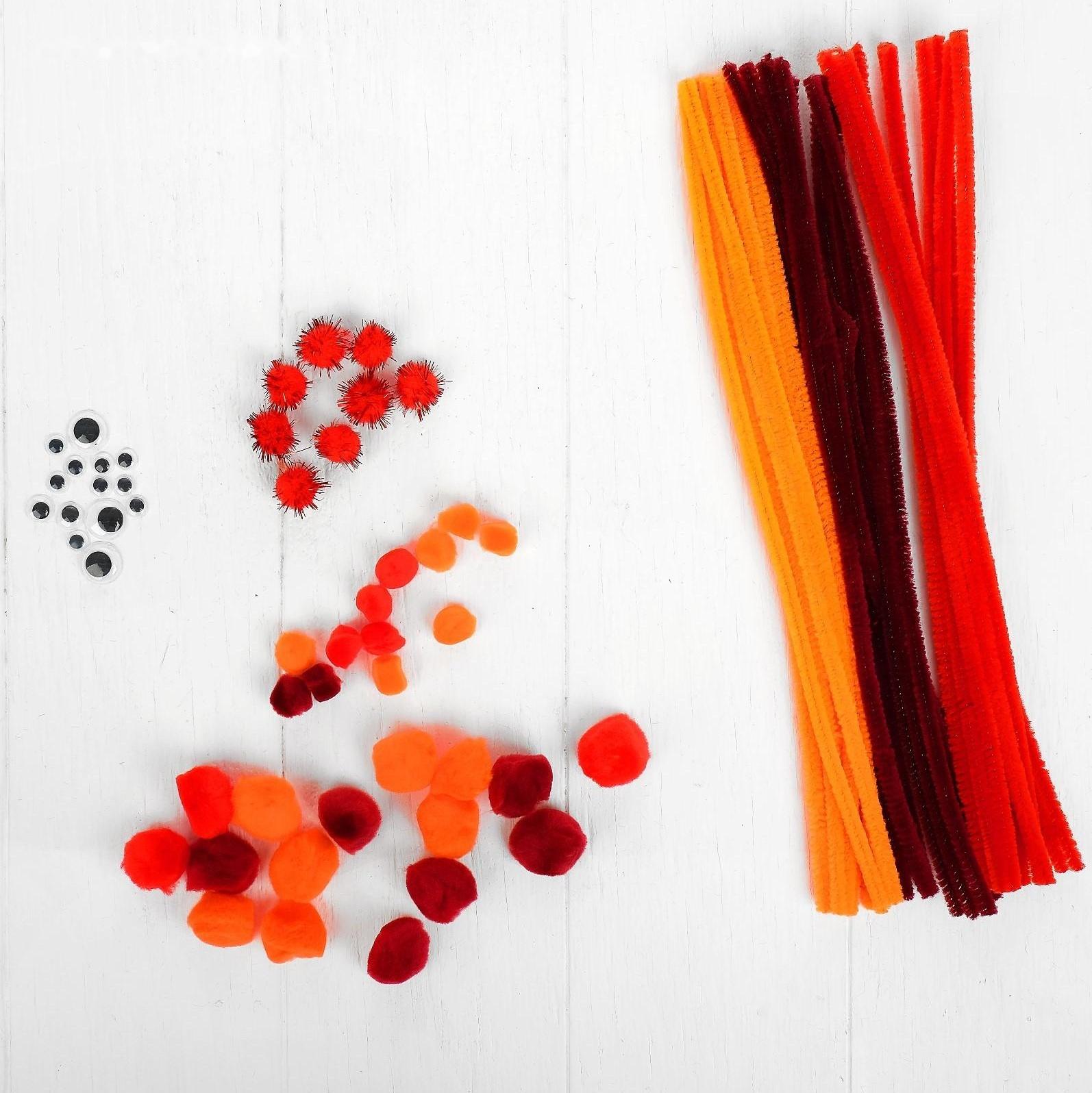 Набор для творчества из проволоки с ворсом, помпонов, глаз  №8, цвет МИКС