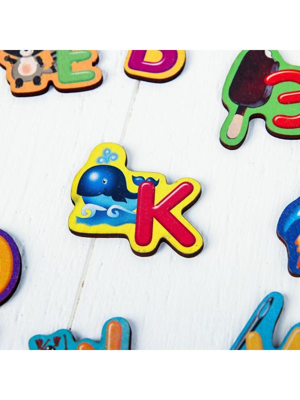 Азбука деревянная, на магнитах, буква: 6 см