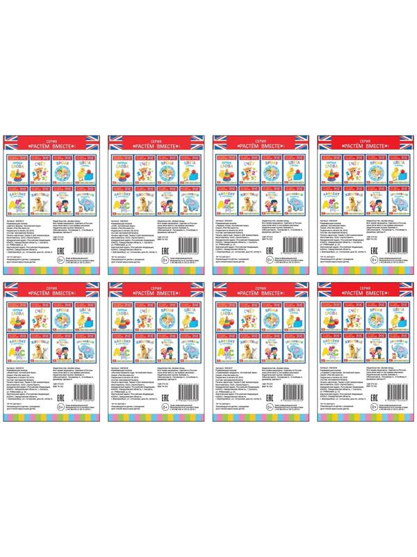 Книги развивающие набор «Растём вместе. Английский язык», 20 стр.