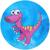 Мяч детский «Динозаврики», d=25 см, 60 г, цвет голубой, рисунок МИКС