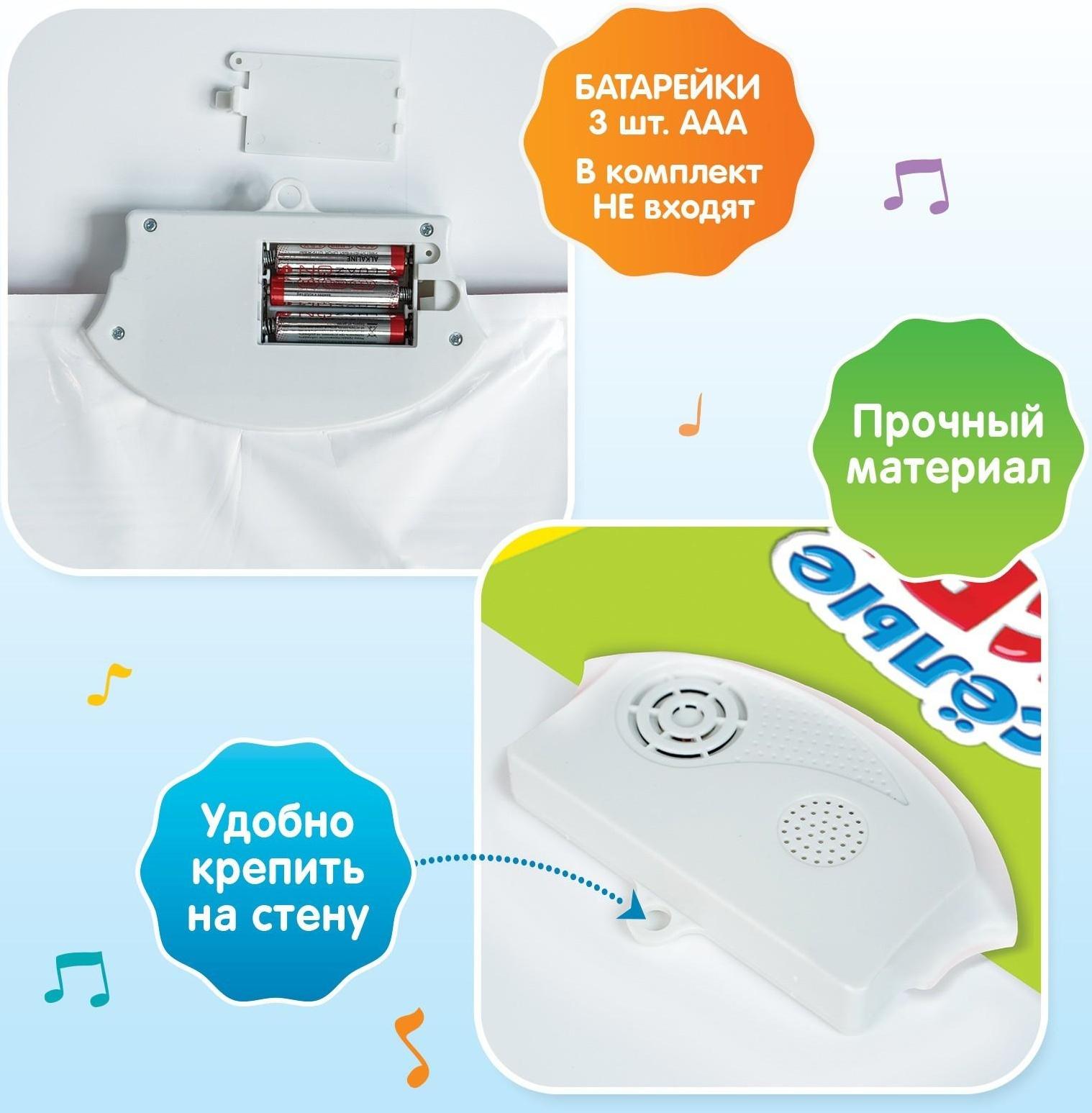 Обучающий плакат «Весёлые буквы», работает от батареек