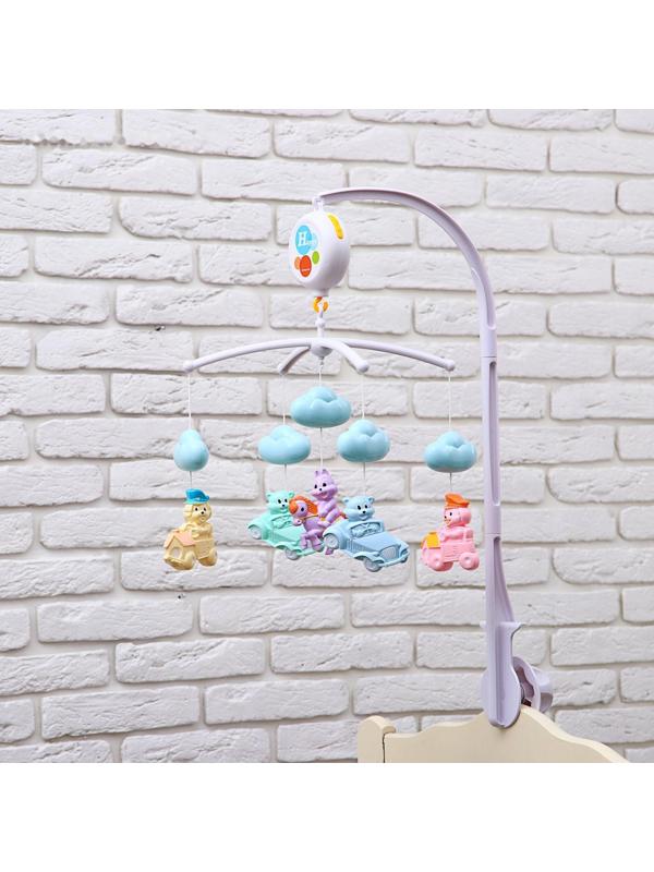 Мобиль музыкальный «Облака. Машинки», работает от батареек