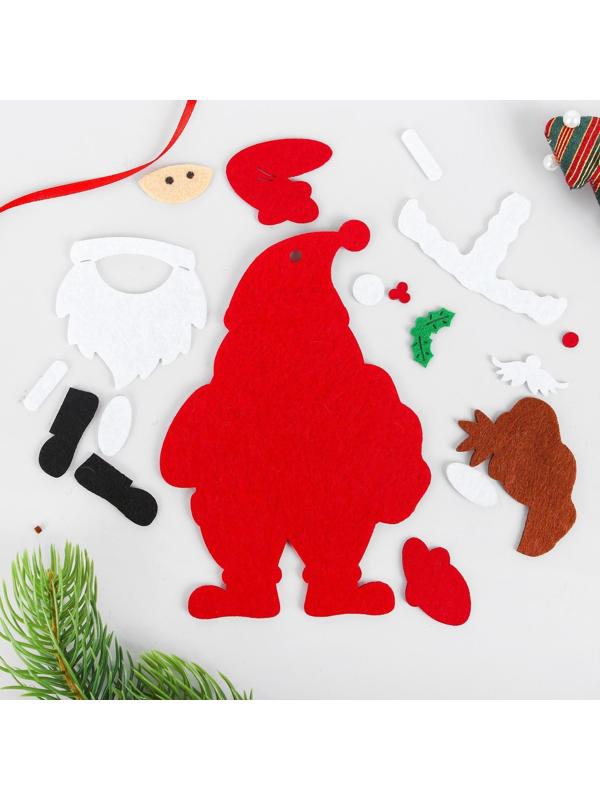 Набор для творчества - создай ёлочное украшение из фетра «Дед мороз с мешком подарков»