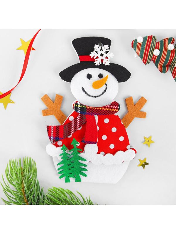 Набор для творчества - создай ёлочное украшение из фетра «Снеговик с ёлочками»