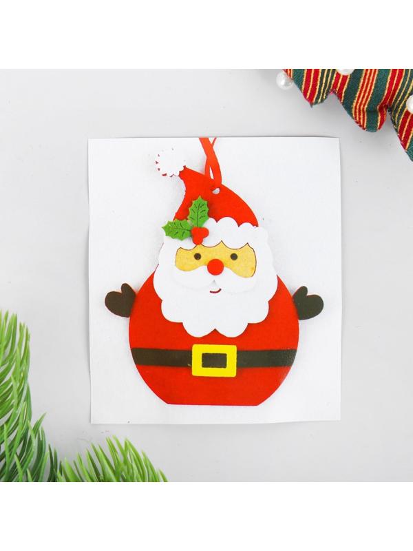 Набор для творчества - создай ёлочное украшение из фетра «Дед мороз - красный нос»