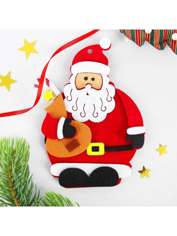 Набор для творчества - создай ёлочное украшение из фетра «Дедушка мороз»